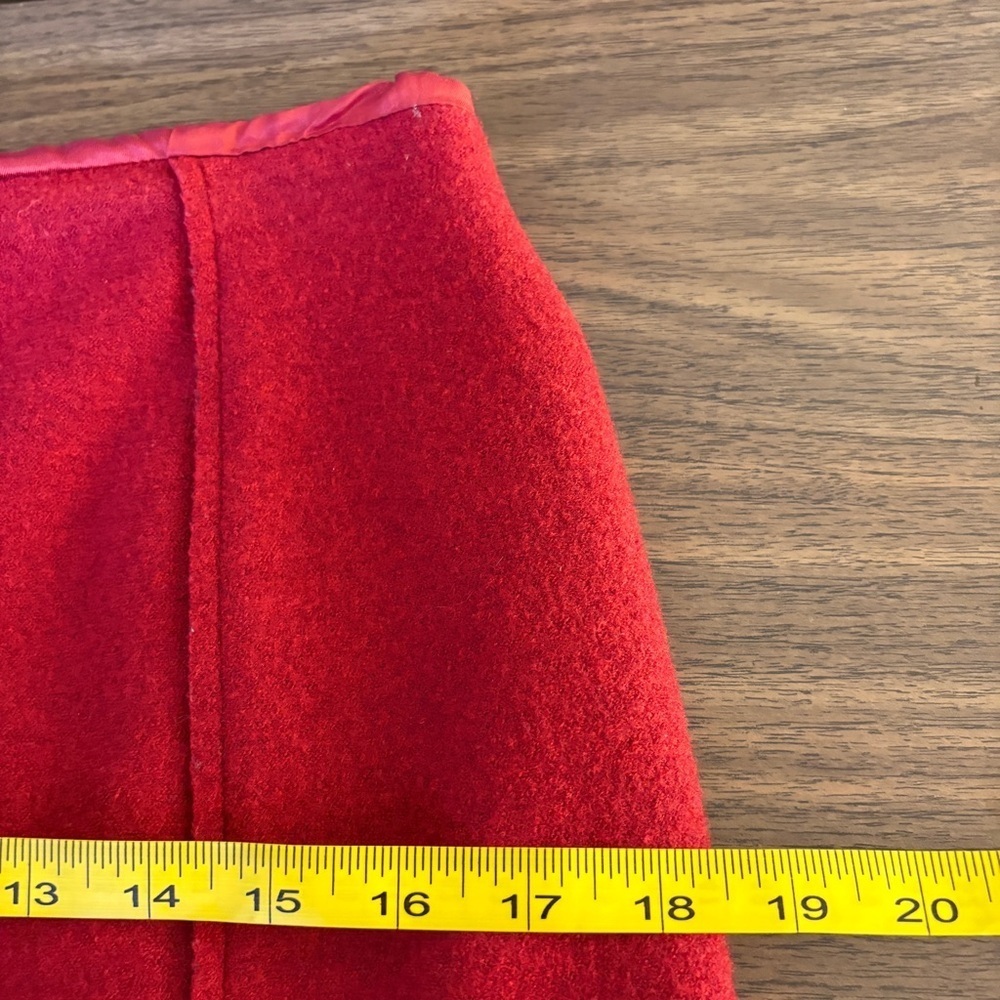 MaxMara Red 100% Virgin Wool Pencil Skirt M *Flaw - Picture 8 of 11